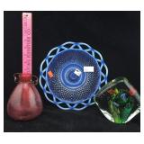 Art Glass Tray, Wasp Trap, & Fish Glass