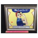 "We Can Do It!" Framed Rosie the Riveter Art