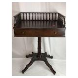 Vintage Mahogany Gallery Top Table with Drawer