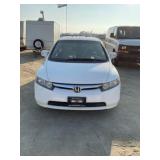 2008 Honda Civic Hybrid Sedan in White with Beige