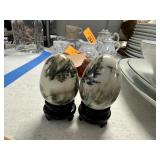 2PC CHINESE POLISHED MARBLE PAINTED EGGS