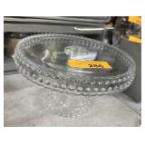 VINTAGE HOBNAIL GLASS CAKE PLATTER