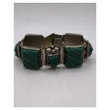 MEXICAN SILVER & GREEN ONYX BRACELET