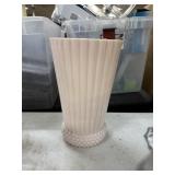VTG PINK MILK GLASS VASE HOBNAIL BASE