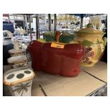 LARGE VINTAGE APPLE THEME COOKIE JAR