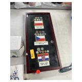FRAMED PLAQUE FOREIGN COINS CROATIA/ CZECH REP+