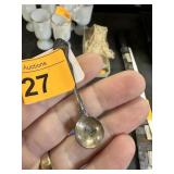 STERLING SILVER OPEN SALT CELLAR SPOON