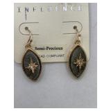 NEW INFLUENCE SEMI PRECIOUS STONE PIERCED EARRINGS