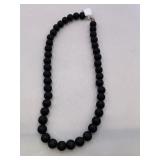LAVA BEAD NECKLACE W/ STERLING SILVER CLASP