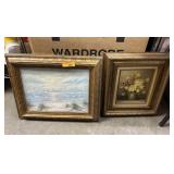 2PC ORIGINAL PAINTINGS R WADDAMS & LANDSCAPE