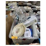 LARGE BIN OF MISC CHINA / HOUSEHOLD ETC