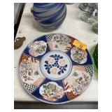LARGE VINTAGE IMARI PORCELAIN ROUND PLATTER