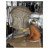 LARGE DECORATIVE STATUARY / CAT FIGURINE