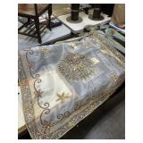 LARGE FINE EMBROIDERED TABLE CLOTH NICE