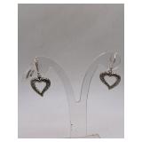 NEW STERLING SILVER HEART PIERCED EARRINGS