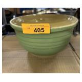 OVER & BACK GREEN STONEWARE BOWL