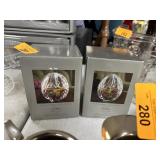 2PC GORHAM CRYSTAL OVAL JARS