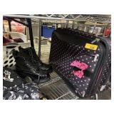 BOOTS SZ 9 / CUTE POLKA DOTTED CARRY ON BAG