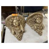 2PC LARGE FIGURAL WALL SCONCES