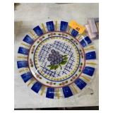 REVERSE PAINTED ROUND GLASS PLATTER
