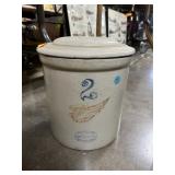 ANTIQUE 2 GALLON RED WING POTTERY CROCK W LID