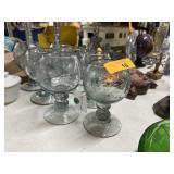 LOT OF 7 CUT GLASS GOBLETS GLASSES/ RUMMERS