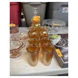 LOT OF CARNIVAL GLASS / GLASSES VASES
