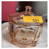 VTG DEPRESSION GLASS LIDDED BOWL / CANDY DISH