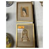 2PC SIGNED JAPANESE WOODBLOCK PRINTS UKIYO-E LOOK