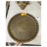LARGE BRASS PERSIAN ROUND TRAY PLATTER
