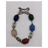 EGYPTIAN BEETLE CARVED CABOCHON BRACELET