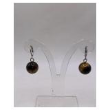 TIGERS EYE STONE PIERCED EARRINGS