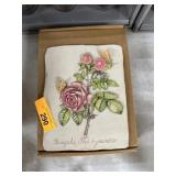 ROSE THEME HENFEATHERS DECORATIVE PLAQUE
