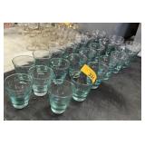 LOT OF GREEN GLASSES