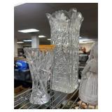 2PC CRYSTAL VASES