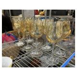 LOT OF 8 SOFT AMBER WINE GLASSES