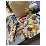 3 ROPES POTTERY ROPES OF GARLIC FISH VEGETABLES+
