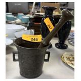 LARGE BRONZE APOTHECARY MORTAR PESTLE