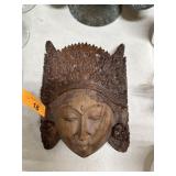 LARGE CARVED WOOD SITA BALINESE MASK