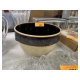 LARGE VINTAGE POSS ATQ STONEWARE POTTERY BOWL