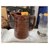 VINTAGE MARCREST BROWN GLAZE PITCHER