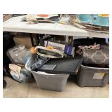 LARGE LOT OF MISC UNDERNEATH THE TABLE