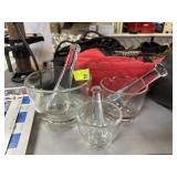3PC LABORATORY GLASS MORTAR & PESTLES