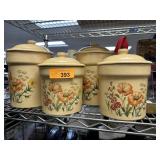 4 PIECE VINTAGE CANISTERS