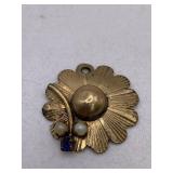 12K GF & SAPPHIRE PENDANT/CHARM