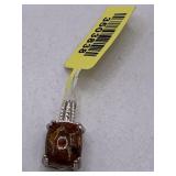 STERLING SILVER MATRIX JALISCO FIRE OPAL PENDANT