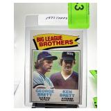 1977 TOPPS GEORGE & KEN BRETT BASEBALL CARD