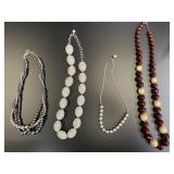 BEADED NECKLACE LOT OF 4