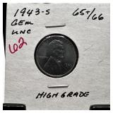 1943-S STEEL WHEAT PENNY CENT HIGH GRADE