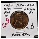 1960-D/D MEMORIAL PENNY CENT RPM-034